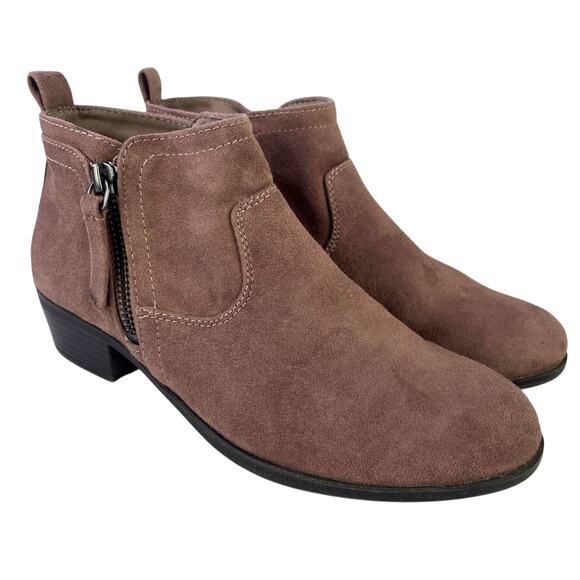 Arizona Women's Garrity Ankle Faux Suede Brown Taupe Zip Up Bootie Size 7 GUC - Picture 5 of 11